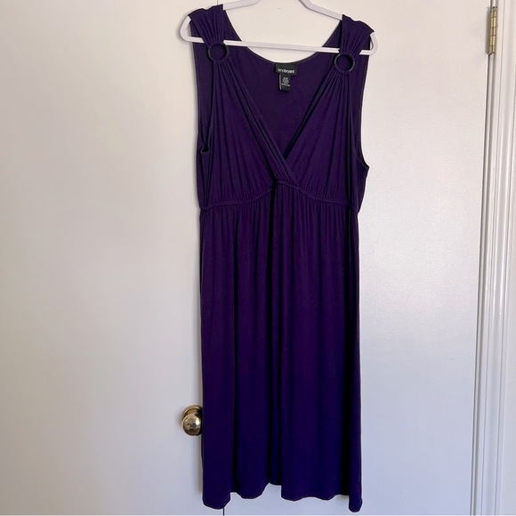 Lane Bryant Purple V-neck Below the Knee Length Dress size 18/20 - Picture 1 of 6